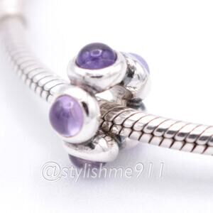 Rare Authentic Pandora Amethyst Cabochon Charm - 790538AM